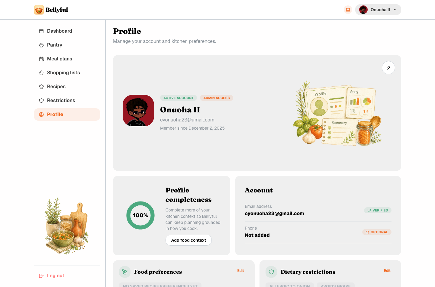 Bellyful - Cross-Platform Meal Planning App — figure 6
