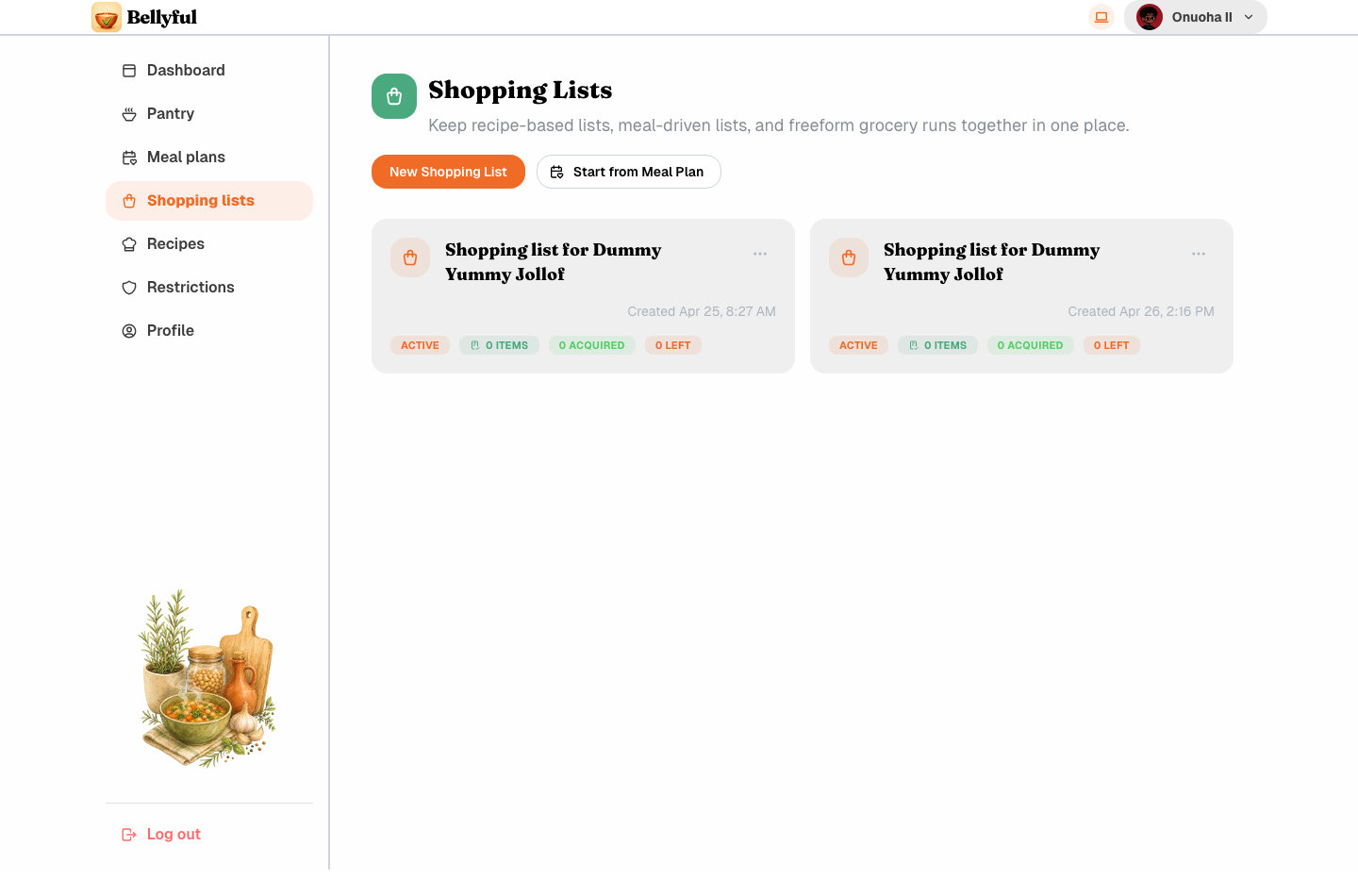 Bellyful - Cross-Platform Meal Planning App — figure 5